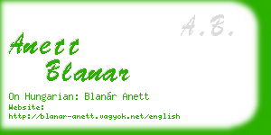 anett blanar business card