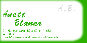 anett blanar business card